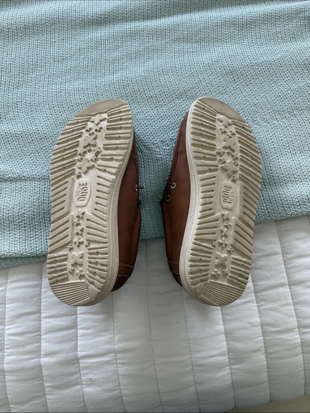Hey Dude Casual Leather Slip-On Shoes in Tan Brown